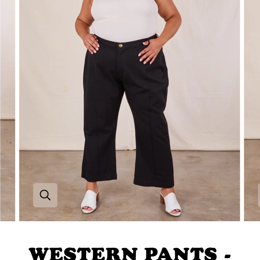 Black Cropped Wide-Leg Pants